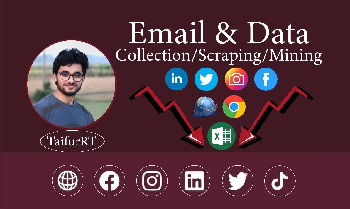 data entry, data collection, email collection, data scraping, web research, Lead Generation